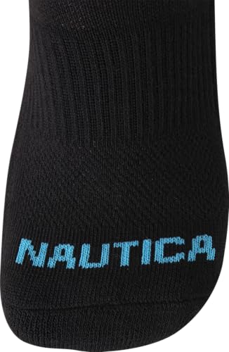 Image of Nautica Womens No Show Socks Moisture Wicking Low Cut Ankle Socks, 12 Pack | Moisture Wicking Dri-Motion Fabric, Cushioned Key Areas, Banded Arch Support, No Show Low Cut, Shoe Size 4-10