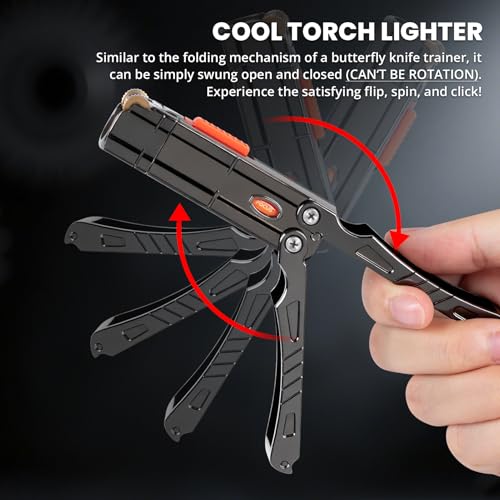 Encendedor antorcha recargable de butano negro miniatura 4