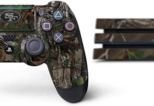 Skinit Decal Gaming Skin Compatible with PS4 Pro Console and Controller Bundle - Officially Licensed NFL San Francisco 49ers Realtree Xtra Green Camo Design