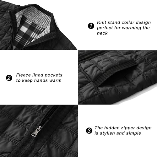 Image of VtuAOL Men's Cardigan Sweaters Casual Full Zip Sweaters Knitted Cardigan with Pockets