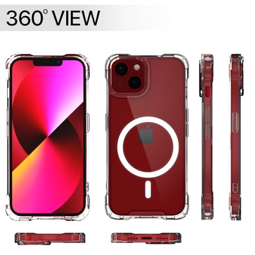 Image of Amazon Basics Back Cover for iPhone 14 Plus Mag-Safe Shockproof PC + TPU Protective Case Magnetic Support Bumper Case (Transparent Mag-Safe)