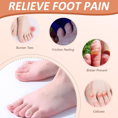 Image of 50 PCS Silicone Anti-Friction Toe Protector, Soft Gel Toe Protectors Breathable Toe Covers for Men Women, Gel Toe Protectors Toe Sleeves for Ingrown Toenails, Blisters, Calluses, and Corns Protection