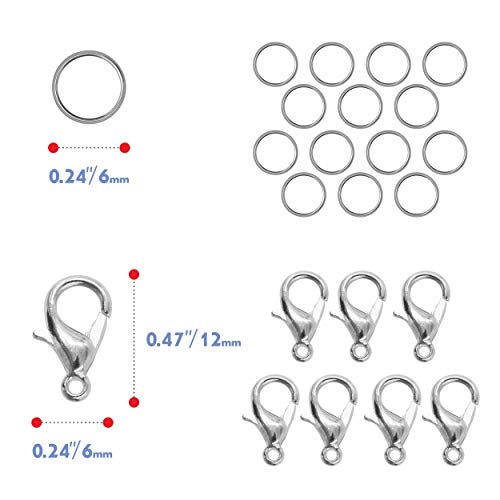 120 Pack Small Silver Lobster Claw Clasps Clip With Open Jump Rings #TOP2