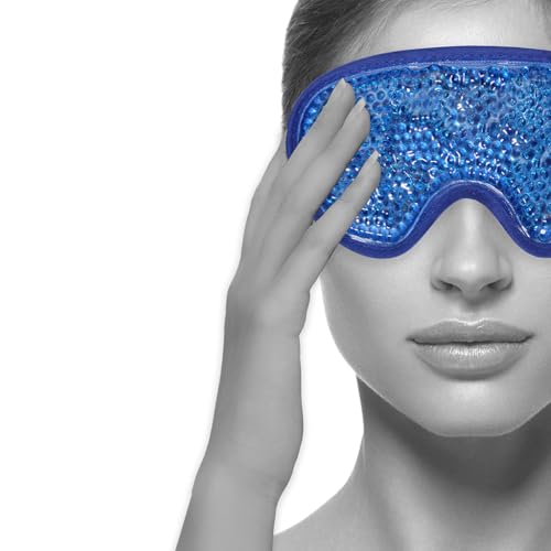 BIOSYNEX - Heating or Cooling Mask - Thermal Eye Compress - Relieves Dry Eyes, Puffy Eyes, Headaches, Migraines, Sinusitis, Rosacea, Contact Eczema