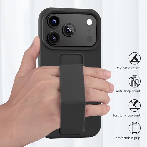 LAUDTEC Silicone Kickstand Case Compatible with iPhone 17 Pro Max, Flexible Soft Liquid Silicone Stand Case for iPhone 17 Pro Max (Black) by LT LAUDTEC - Image 2