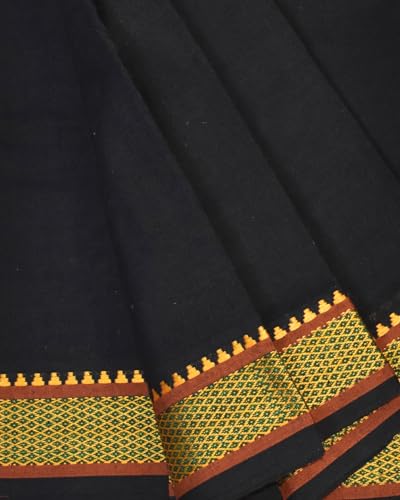 Image of TUNI MANI Men's Panchakacham Dhoti with Angavasthram with Zari Border, Cotton, Size: 9 X 5 (4.0mtr Dhoti, 2.25mtr Towel)