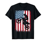 Dirt Bike Motocross Biker American Flag 4th of July Boys Men T-Shirt