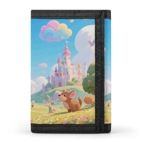 Wallet for Men - Slim Trifold Wallet, Cartoon Fairyland Money Clip, Coin Purse with 8 Credit Card Holder