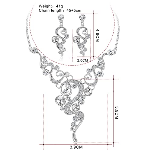 Juego de joyas KnSam de 3 piezas con colgante en S y pendientes de circonitas 6