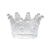 YOURNELO Creative Cute Crystal Transparent Glass Crown Cigarette Ashtray Candle Holder for Home Car