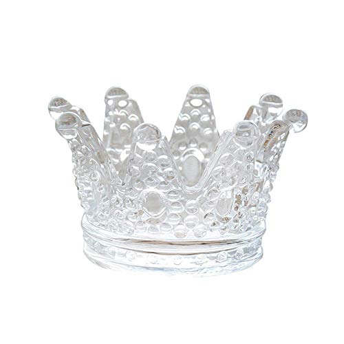 Yournelo Creative Cute Crystal Transparent Glass Crown Cigarette Ashtray Candle Holder For Home Car Woman (A 1) #TOP6