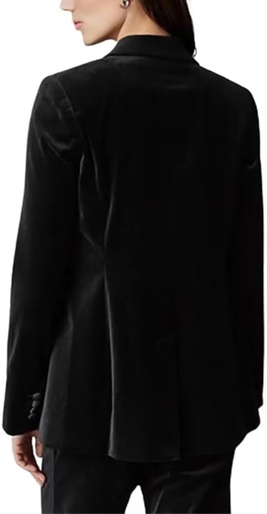 Women's Velvet 2 Piece Formal Slim Fit Blazer Pants Set Wedding Prom Dinner Party Office Suit Jacket Outfits