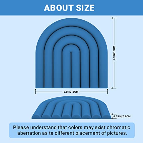 Silicone Trivets For Hot Pots And Dishes, Heat-Resistant Trivets Mats For Countertop, Cute Coasters, Modern Multi-Purpose Trivet Mat, Set Of 2 (Blue) #TOP4
