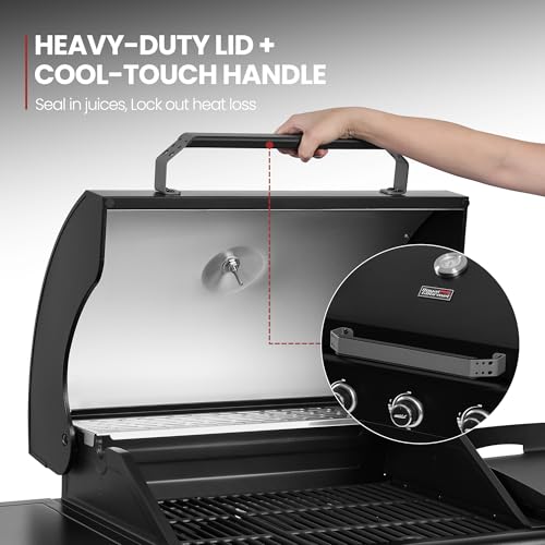 Grills House ZH3004H Premium Gas Grill and Pizza Oven Combo with Side Burner, 59,000 BTU, 768 Square Inches of Grilling Area, Automatic Ignition, Perfect for Backyard, Patio and Outdoor Parties, Black - Image 7
