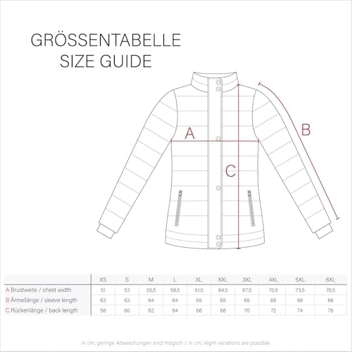MARIKOO Damska kurtka zimowa (XS-XXL) – pikowana, z kapturem, wewnętrzna podszewka polarowa – N086, szarobrązowo-szary, S