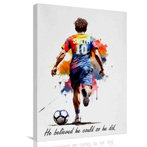 Canva Football Wall Art, Personalized Soccer Poster 16