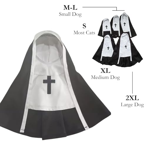 Disfraz de monja para perro o gato 2XL miniatura 6