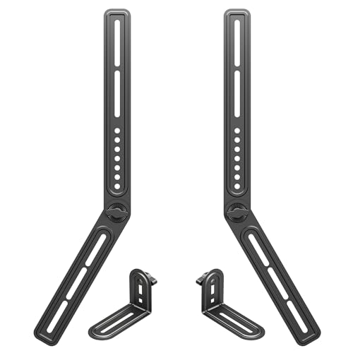 XINLEI Universal Sound Bar Mounts with Detachable Long Extension Plates Fits Most 23 to 65 Inch TVs Soundbar TV Mount Bracket Above or Under TV, up to 22 lbs SBR303
