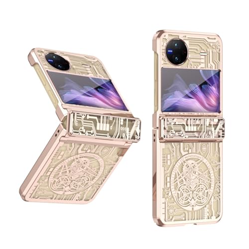 Coque Vivo X Flip en polycarbonate rigide rose doré avec charnière de protection