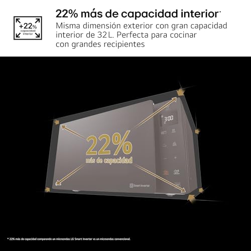 LG MH7235GPS Forno Microonde Smart Inverter con Grill al Quarzo, 32 Litri, 1200 W, Programmi Automatici, 5 Livelli di Potenza, Piatto Microonde Crispy Incluso - Nero Fumè - 13