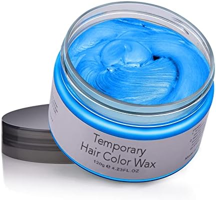 Hair Colour Wax, 120g Temporary Coloured Hair Paint Wax, Easy Washable Colour Change Hair Dye for Kids,Women,Men(Blue)