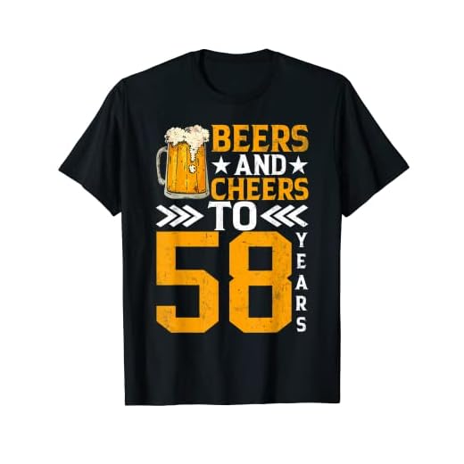 Taza de cerveza con 58 cumpleaños y saludos a 58 años Camiseta