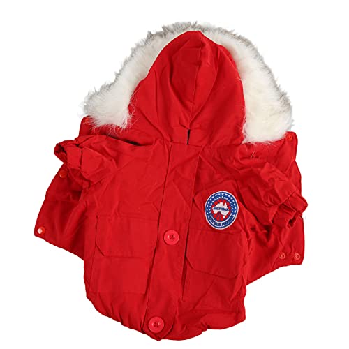 Dog Hoodies Clothes Dog Hoodie Winter Coats Dog Hoodies Clothes Fashionable Casual Thickened Warm Puppy Hoodie Winter Coats for Small Medium Dogs Cats Red Pet Puppy Cat Cotton Warm Hoodies Coat (XXL)