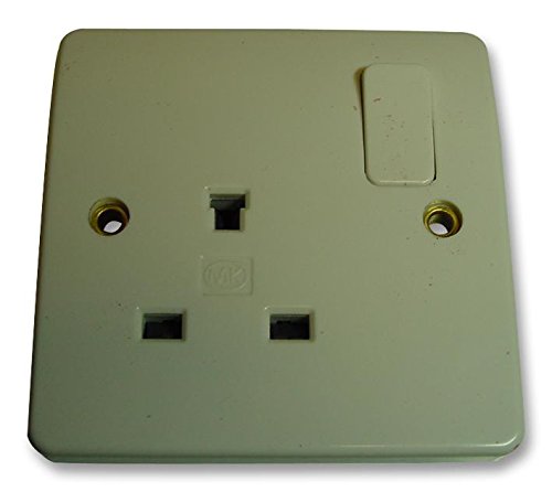 Presa 1 Gang – Non standard, Copripresa, Placche Prese Elettriche, Finitura Bianca Modellata, Gamma di Prodotti MK Logic Plus Modellato Piastra da Parete, Interruttore Elettrico