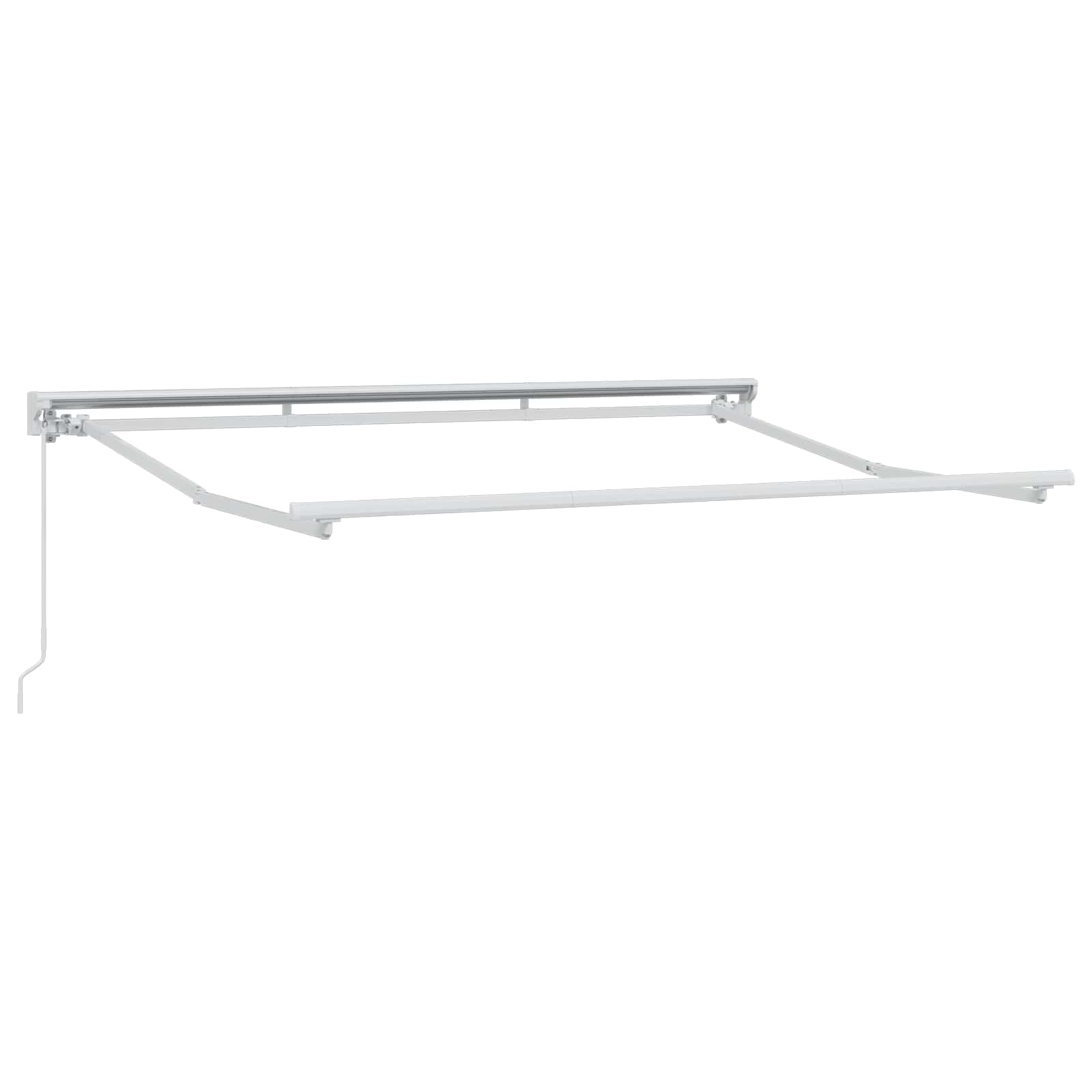 Tenda da sole retrattile, con braccio snodato, grigio chiaro, bianco, 3,5 x 2 m | Tenda parasole flessibile per terrazza e balcone: tenda parasole da parete con manovella da 165 cm in metallo resistente.