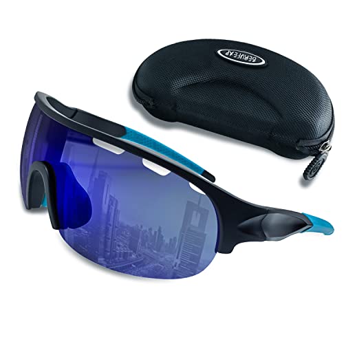 Photo 1 of Berufexp Wrap Around Cycling Sunglasses TR90 UV400 Protectiond Polarized Sunglasses for Sports Men Women Black-purple