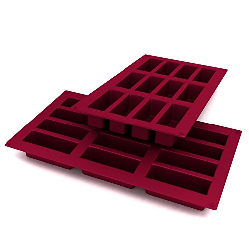 Ultra-Premium, Eco-Friendly 12-Oblong Cavity Narrow Rectangle Silicone Bars, Baking Mold/Baking Pan For Soap, Cake, Bread, Cupcake, Cheesecake, Cornbread, Muffin & Brownies 29.5X17.5X1.3 By More #TOP3