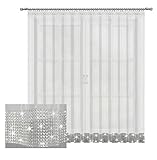 Material: 100% Polyester Inox Trade Fertiggardine Gardine 400x250 cm Fenstergardine Voile mit Zirkonia Silber Band