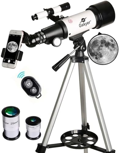 70mm Aperture 400mm Refracting Telescope for Beginners with Phone Adapter & Tripod