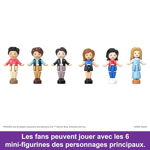 Polly Pocket Coffret Exclusif Friends Forme Tasse À Café Central Perk, avec 6 Poupées, 9 Accessoires Et 3 Lieux Emblématiques, À Collectionner, Jouet Adulte, A Partir De 14 Ans, HKV74
