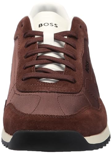 Image of BOSS Men's Zayn Low Profile Suede Leather Two Tone Sneaker