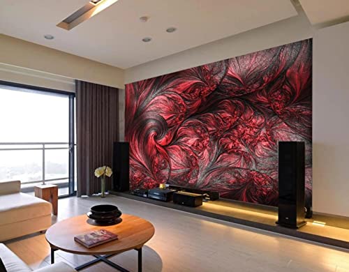 Papier Peint Panoramique Texture Noire Rouge Abstraite Papier Peint Intissé 3D Murale Tableaux Muraux Tapisserie Salon Chambre
