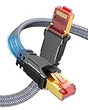 Snowkids Cat 8 Ethernet Cable 15 FT, Braided Heavy Duty High Speed...