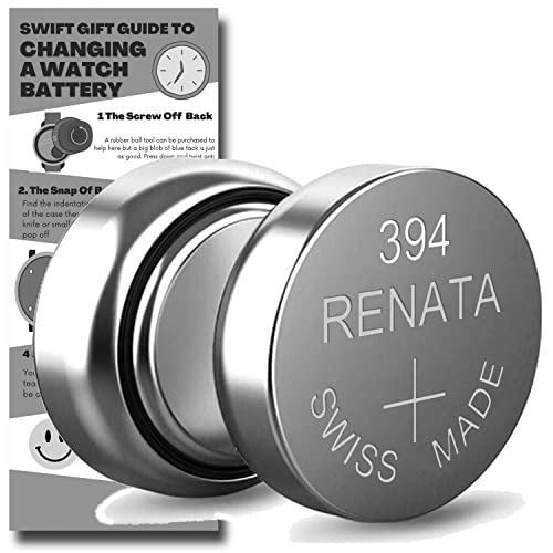 SR936SW Watch Batteries 394 - 2 x Renata 394 Swiss Made Equivalent to SR936SW Replacement Cell Button Watch Battery Replacement Kit for Watches with Swift Gift UK Fitting Guide