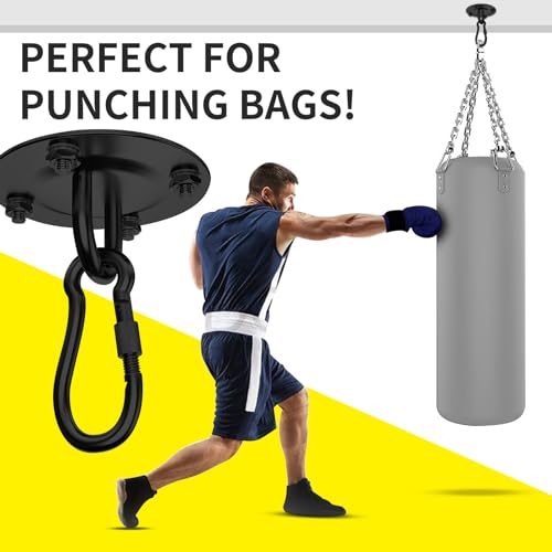 Heavy Duty Swing Hangers 360°Rotate Heavy Duty Hooks for Hanging 304 Stainless Steel Swivel Hammock Hooks Swing Hook for Ceiling Wooden Porch Gym Yoga Suspension Hooks Swing kit With 400 kg Capacity - Image 2