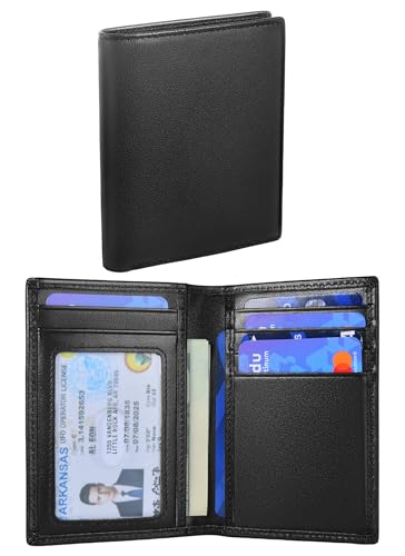 SIGFYER Bifold Slim Men Wallet Genuine Leather Thin, Fit 7-9