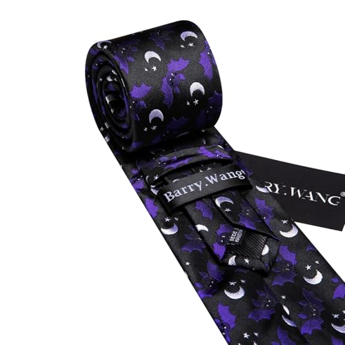 Image of Barry.Wang Man Tie Sets Skull Ties Animal Extra Long Necktie Silk Woven Handkerchief Cufflinks Festival Party Gift