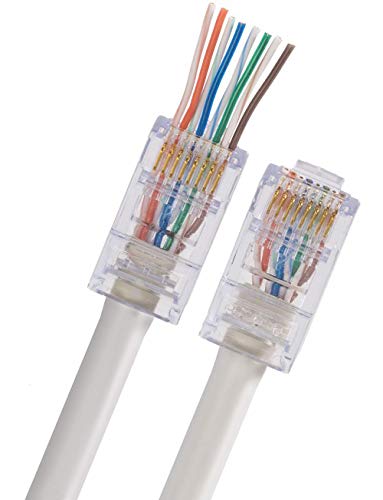 Triplett GEM High Speed Modular CAT5 Pass-Thru Connector, Male, 50 Pack (CAT5-HSP)