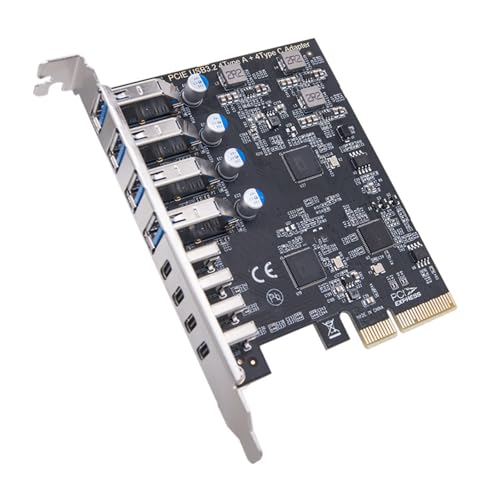 PC Upgrades With 8Port USB3.2 PCIe Card Quick 10Gbps Data Transmission Multiports USB Interfaces Expansion