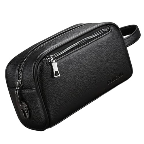 Gcroet Mala de mão para homem mala de couro PU para homem com alça e fechadura codificada de suave e elegante para uso diário...