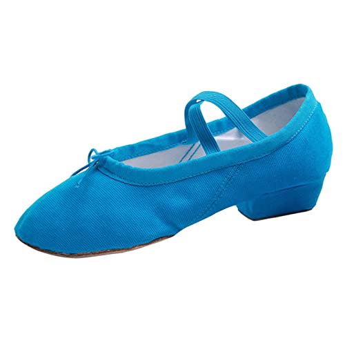 UnoSheng Chanclas casuales para mujer, zapatos de entrenamiento suaves, zapatos de ballet, sandalias de baile, zapatos casuales para hombre, anchos, Blue, 40 EU