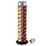 Coffee Capsules Holder Compatible with Nespresso, Coffee Pod Holder for Original 40 Coffee Capsules, Rotating Design, Coffee Storage Rack for 40 Pcs Pods Coffee Holder Stand