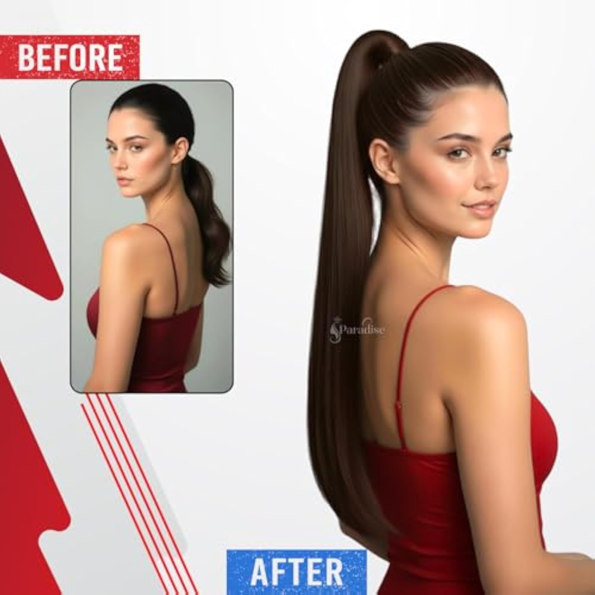 27 Inch Straight Wrap Around Ponytail Hair Extensions