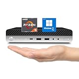 HP EliteDesk 705 G4 Mini Desktop PC Computer, AMD Quad-Core Ryzen 5 Pro 2400G, 8GB RAM, 256GB SSD, RJ-45, RX Vega11 1010MB, QWERTY Keyboard, Win11 Pro (Refurbished)