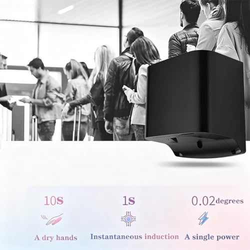 Secador de manos automatico de 1250 W para pared de inodoro comercial con aire ajustable 2
