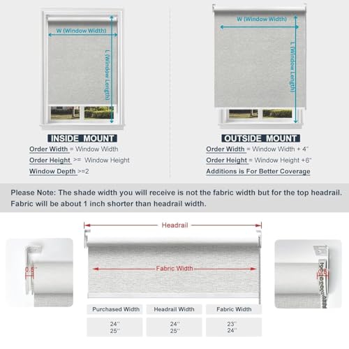 Image of 100% Blackout Roller Blinds for Windows | UV Protection & Thermal Insulated Fabric | Privacy Window Shades for Home & Office | Easy Install